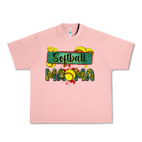Salmon softball mama with leopard Urban Heavy Tee - Zillion Design Studio