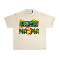 Sandshell softball mama with leopard Urban Heavy Tee - Zillion Design Studio