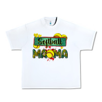 White softball mama with leopard Urban Heavy Tee - Zillion Design Studio