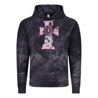 Cloud Black Cowhide Pink Gemstone Cross Vintage Hoodie - RanaPortraitStore