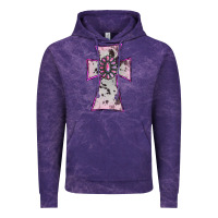 Cloud Purple Cowhide Pink Gemstone Cross Vintage Hoodie - RanaPortraitStore