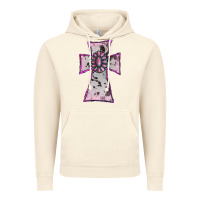 Vintage Artic Cowhide Pink Gemstone Cross Vintage Hoodie - RanaPortraitStore