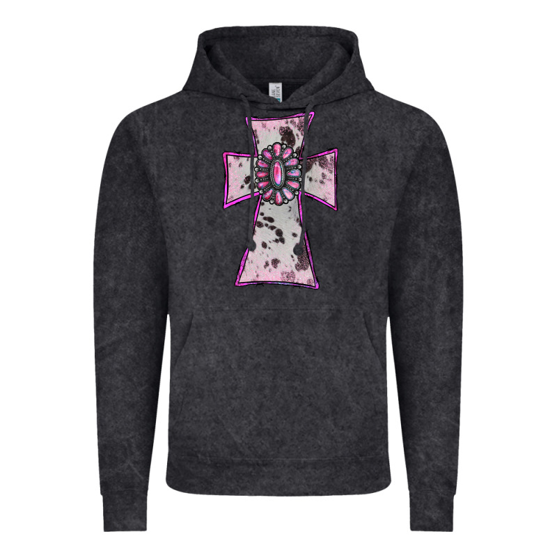 Cowhide Pink Gemstone Cross Vintage Hoodie by RanaPortraitStore | Teevron
