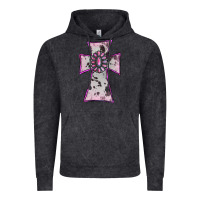 Vintage Black Cowhide Pink Gemstone Cross Vintage Hoodie - RanaPortraitStore
