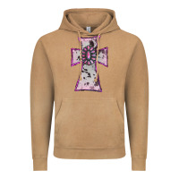 Vintage Camel Cowhide Pink Gemstone Cross Vintage Hoodie - RanaPortraitStore
