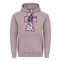 Vintage Zinc Cowhide Pink Gemstone Cross Vintage Hoodie - RanaPortraitStore