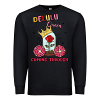 Black delulu queen coming through Premium Sweatshirt - MaliasSmallBusiness