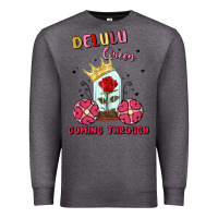 Charcoal Heather delulu queen coming through Premium Sweatshirt - MaliasSmallBusiness