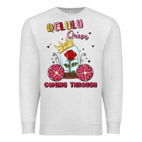 Oatmeal Heather delulu queen coming through Premium Sweatshirt - MaliasSmallBusiness