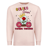 Pale Pink delulu queen coming through Premium Sweatshirt - MaliasSmallBusiness