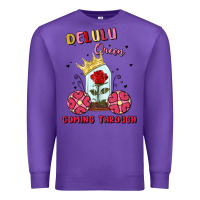 Purple delulu queen coming through Premium Sweatshirt - MaliasSmallBusiness