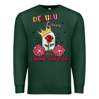 Sports Green delulu queen coming through Premium Sweatshirt - MaliasSmallBusiness