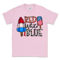 Bubblegum Pink red white blue Classic Tee - CowhideDigitalArt