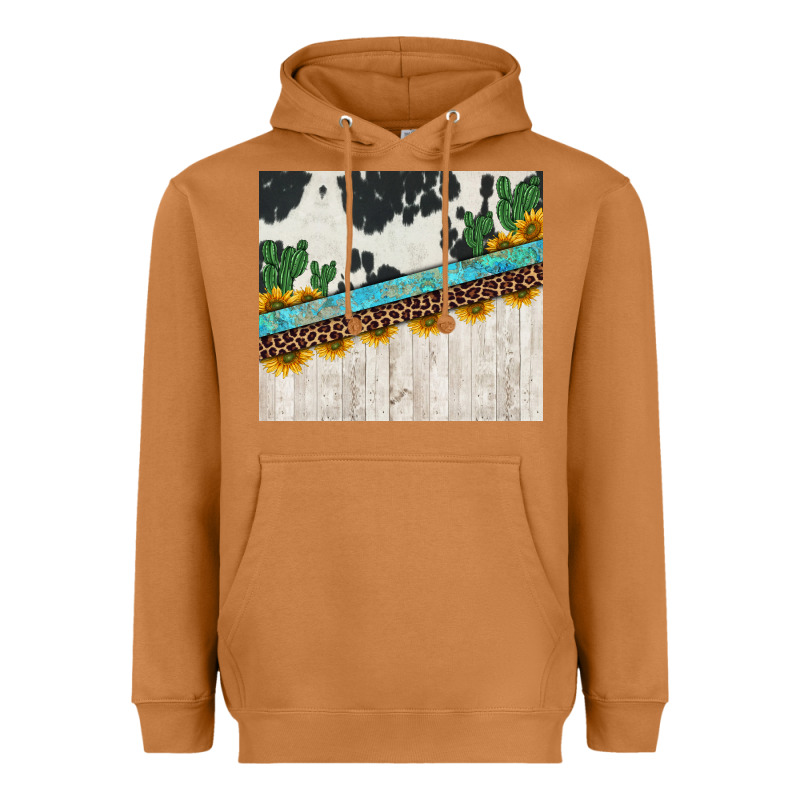 Cowhide Sunflowers Cactus Heavyweight Hoodie by Jasminsmagicworld | Teevron