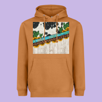 Cowhide Sunflowers Cactus Heavyweight Hoodie Designed By Jasminsmagicworld