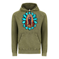 Vintage Olive Gemstone Lady Of Guadalupe Vintage Hoodie - RanaPortraitStore