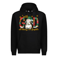 Black With God all things are possible with snowman Premium Hoodie - NancyCooperArtShop