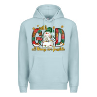 Blue Mist With God all things are possible with snowman Premium Hoodie - NancyCooperArtShop