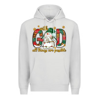 Dove Grey With God all things are possible with snowman Premium Hoodie - NancyCooperArtShop