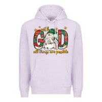 Lilac With God all things are possible with snowman Premium Hoodie - NancyCooperArtShop