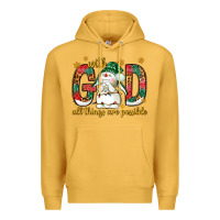Mustard With God all things are possible with snowman Premium Hoodie - NancyCooperArtShop