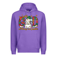 Purple With God all things are possible with snowman Premium Hoodie - NancyCooperArtShop