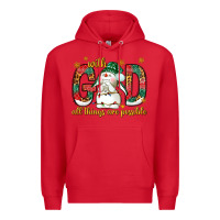 Red With God all things are possible with snowman Premium Hoodie - NancyCooperArtShop