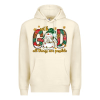 Sandshell With God all things are possible with snowman Premium Hoodie - NancyCooperArtShop