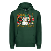 Sports Green With God all things are possible with snowman Premium Hoodie - NancyCooperArtShop