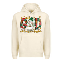 Tofu With God all things are possible with snowman Premium Hoodie - NancyCooperArtShop