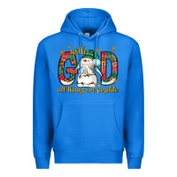 True Royal With God all things are possible with snowman Premium Hoodie - NancyCooperArtShop