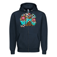 Navy race sunflower patches Zipper Hoodie - AdoDesignShop