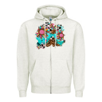 Oatmeal Heather race sunflower patches Zipper Hoodie - AdoDesignShop