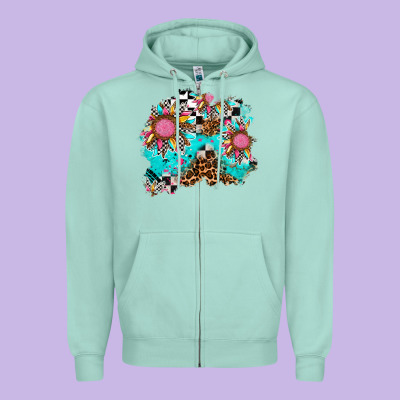 Race Sunflower Patches Zipper Hoodie Designed By Adodesignshop