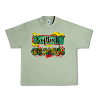Oil Green softball granny with leopard Urban Heavy Tee - Zillion Design Studio