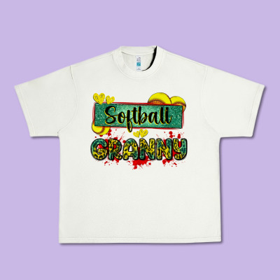 Softball Granny With Leopard Urban Heavy Tee Designed By Zillion Design Studio
