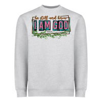 Heather Grey be still and know that i am god Heavyweight Sweatshirt - texasbilliewilder
