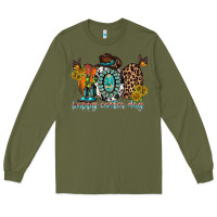 Army Green happy easter egg western Long Sleeve Tee - RacoonDesign