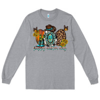 Heather Grey happy easter egg western Long Sleeve Tee - RacoonDesign