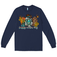 Navy happy easter egg western Long Sleeve Tee - RacoonDesign