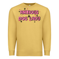 Antique Gold anxious dog lady Premium Sweatshirt - MaliasSmallBusiness
