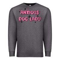 Charcoal Heather anxious dog lady Premium Sweatshirt - MaliasSmallBusiness