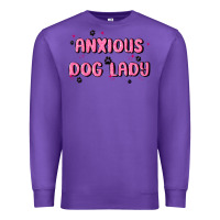 Purple anxious dog lady Premium Sweatshirt - MaliasSmallBusiness