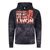 Cloud Black i fought for my life and i won uterine cancer peac Vintage Hoodie - texasbilliewilder