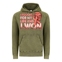 Vintage Olive i fought for my life and i won uterine cancer peac Vintage Hoodie - texasbilliewilder