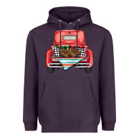 Plum Christmas truck Heavyweight Hoodie - BarkalooDesign