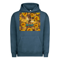 Pigment Midnight Navy be kind bee and sunflowers Urban Hoodie - Artiststas