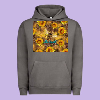Be Kind Bee And Sunflowers Urban Hoodie Designed By Artiststas
