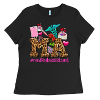 Black valentines day m a medical assistant Ladies Tee - AdoDesignShop