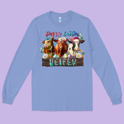 Happy Easter Heifer Long Sleeve Tee Designed By Racoondesign